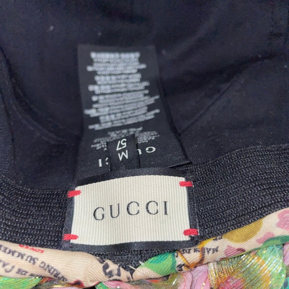 GUCCI INVITE  SIGNATURE SILK YELLOW FLORAL HAT HEAD SCARF W/CRYSTAL BOW RARE - Picture 9 of 14